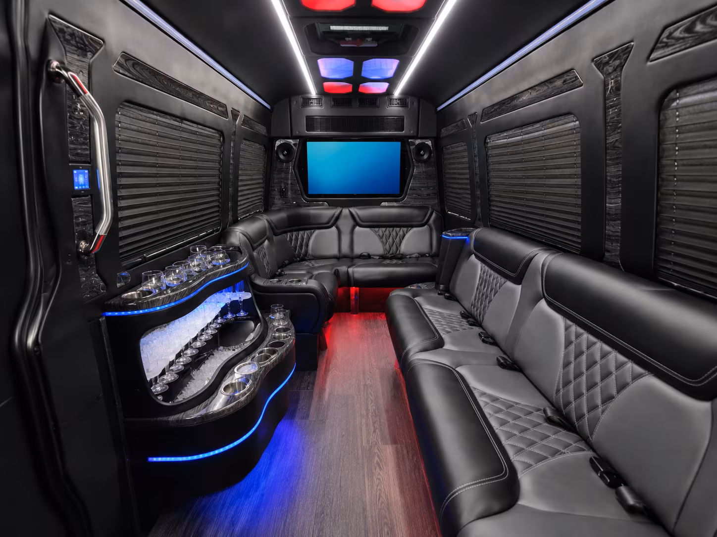 fresno 50 passenger party bus inside