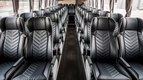 50 passenger charter bus inside madera