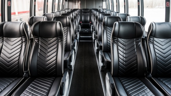 56 passenger charter bus inside hanford