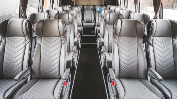 56 passenger charter bus interior view