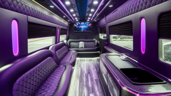 party bus rental interior madera